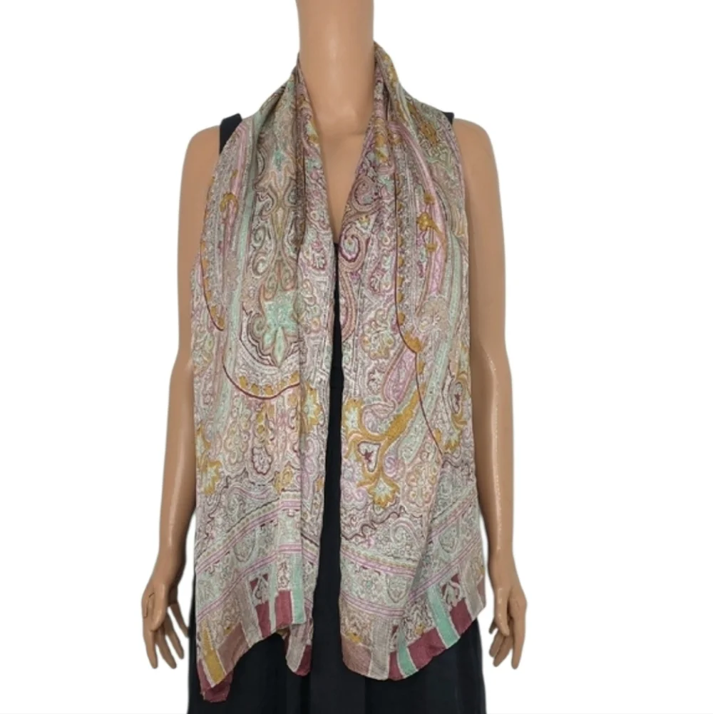 Bonnie Elegant Paisley Scarf - Multicolor‎ 100% Silk